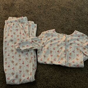 Happily Grey bear & bow pajama set